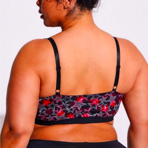 ❤NWT VINTAGE TORRID BRALETTE WIRE-FREE LIGHTLY LINED STARS PRINT MICROFIBER BRA - Picture 3 of 12